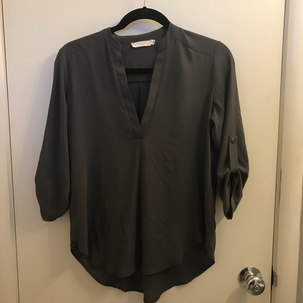 Lush Roll Tab Sleeve Woven Shirt - Olive, XS